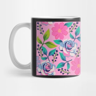 Bright Florals on Pink Mug